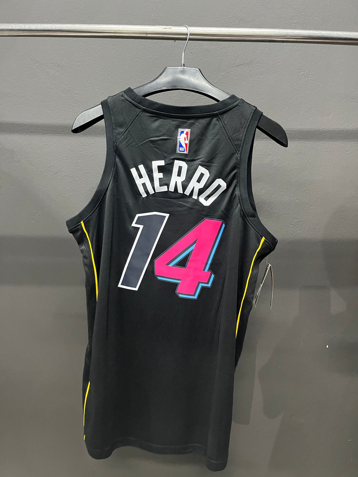 HERRO 14 Black Miami Heat Heat Pressed Edition NBA Jersey