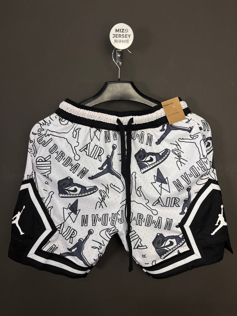 Jordan Graffiti Print Basketball White Diamond Shorts
