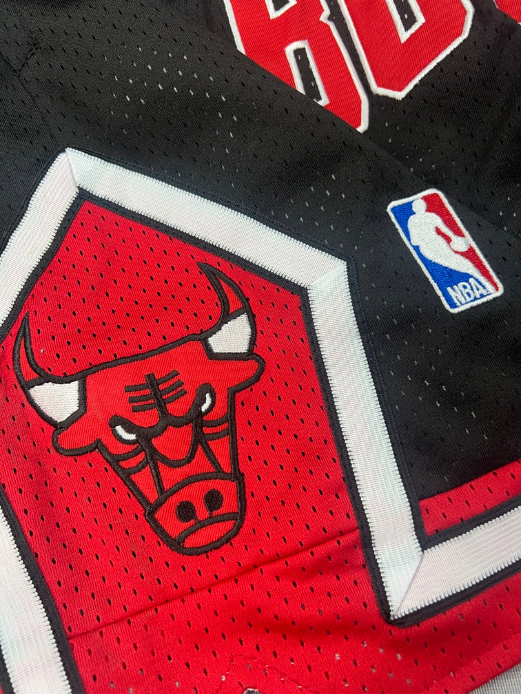 Chicago Bulls Black Shorts Full Embroidery