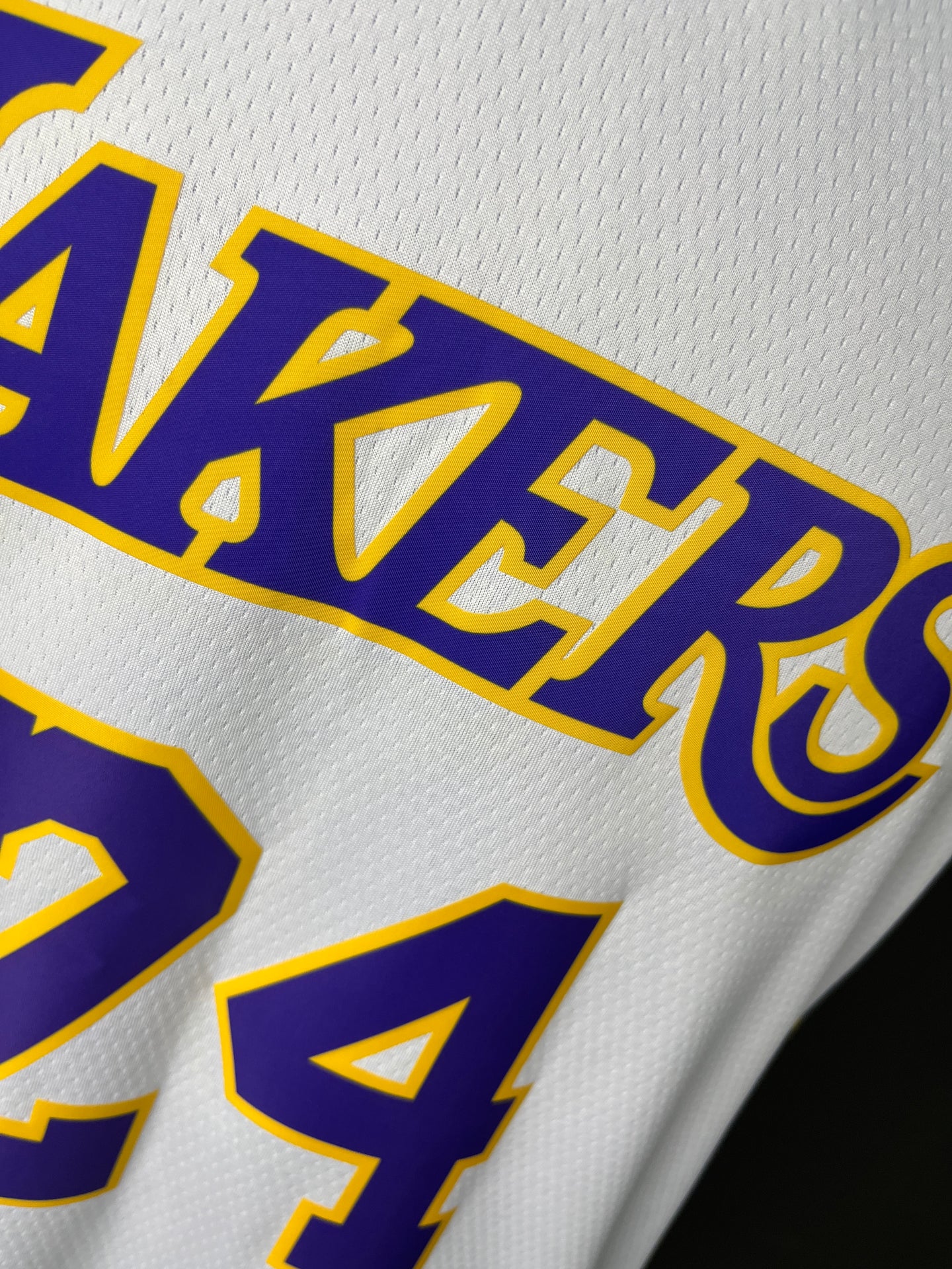 BRYANT 24 White Los Angeles Lakers Heat Pressed Edition NBA Jersey