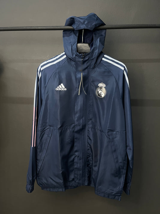 Real Madrid Navy Blue Windbreaker Jacket