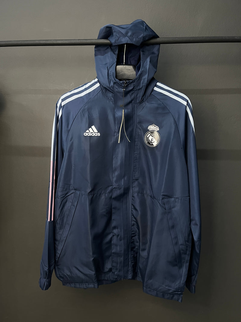 Real Madrid Navy Blue Windbreaker Jacket