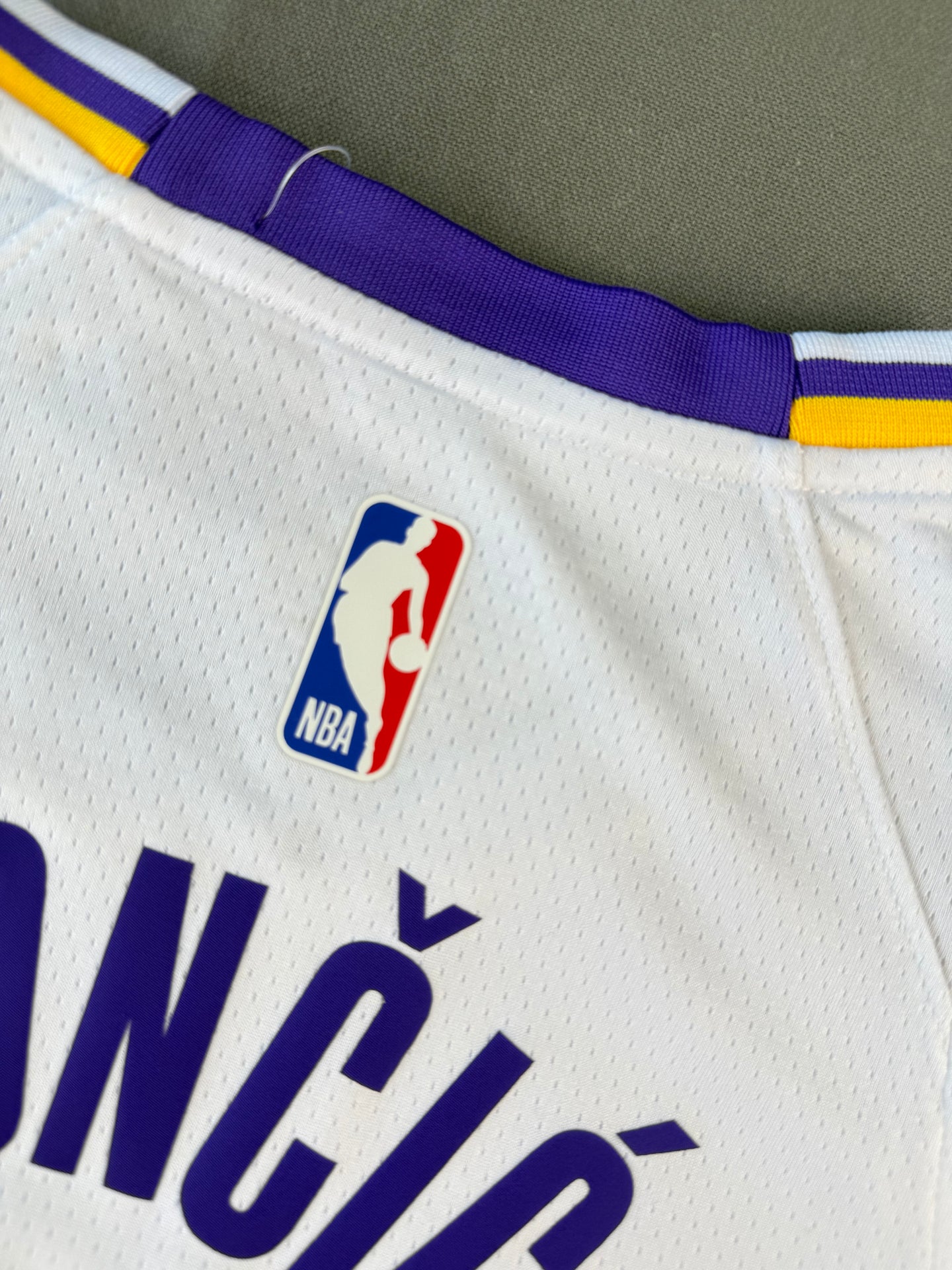 DONCIC 77 White Lakers Heat Pressed Edition NBA Kids Jersey