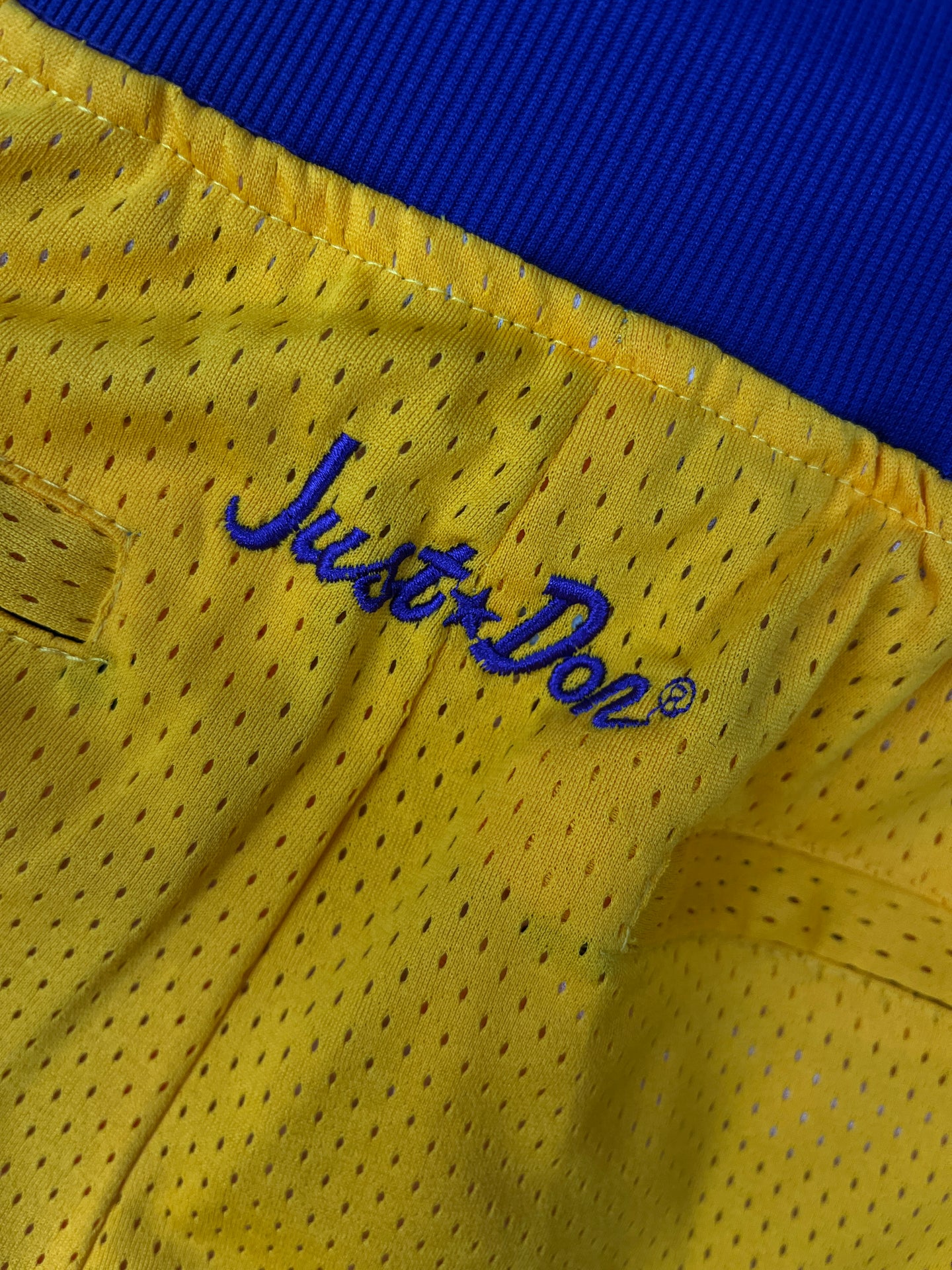 Lakers Yellow Shorts Full Embroidery