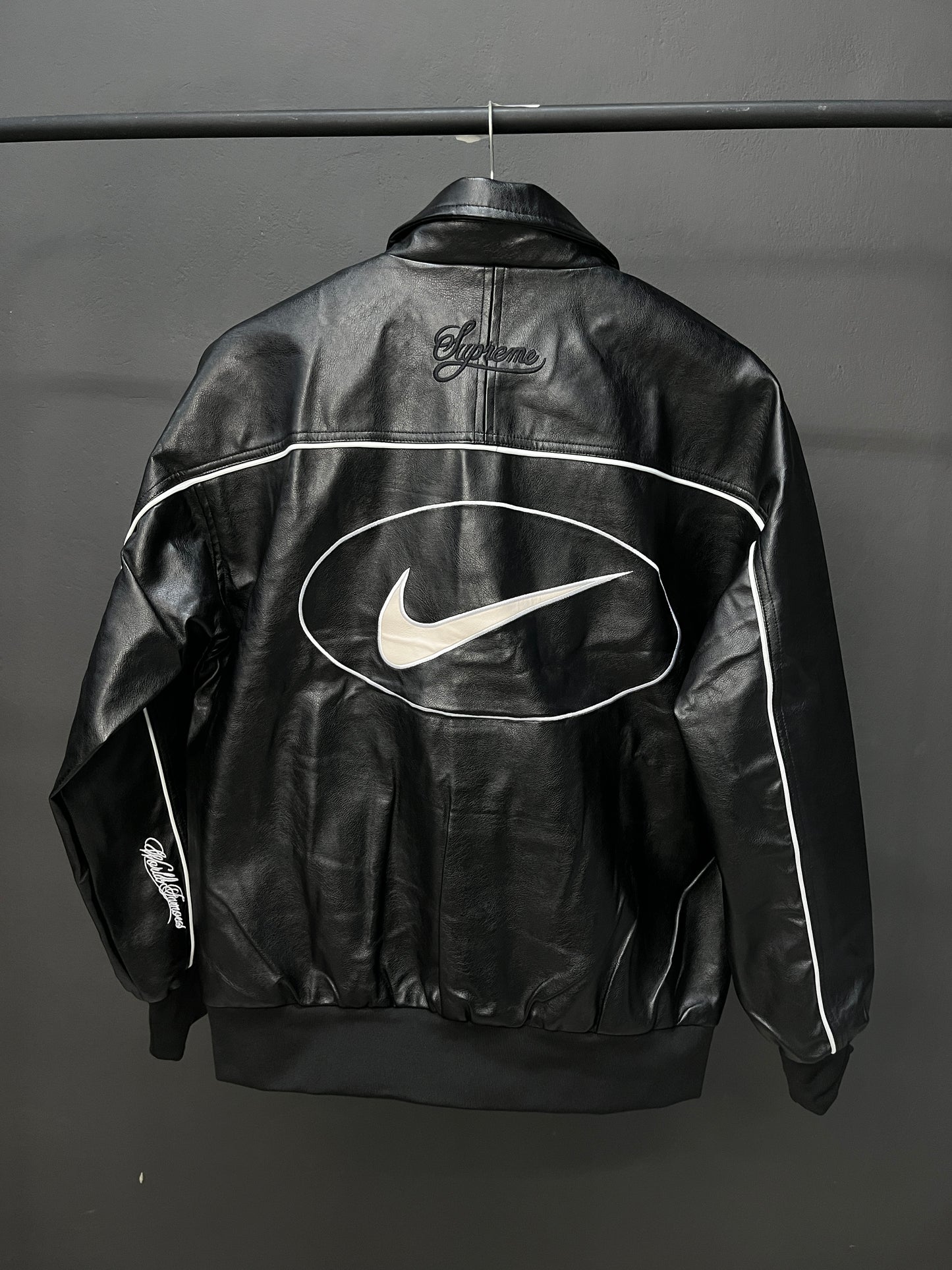 NIKE SUPREME Black Leather Jacket