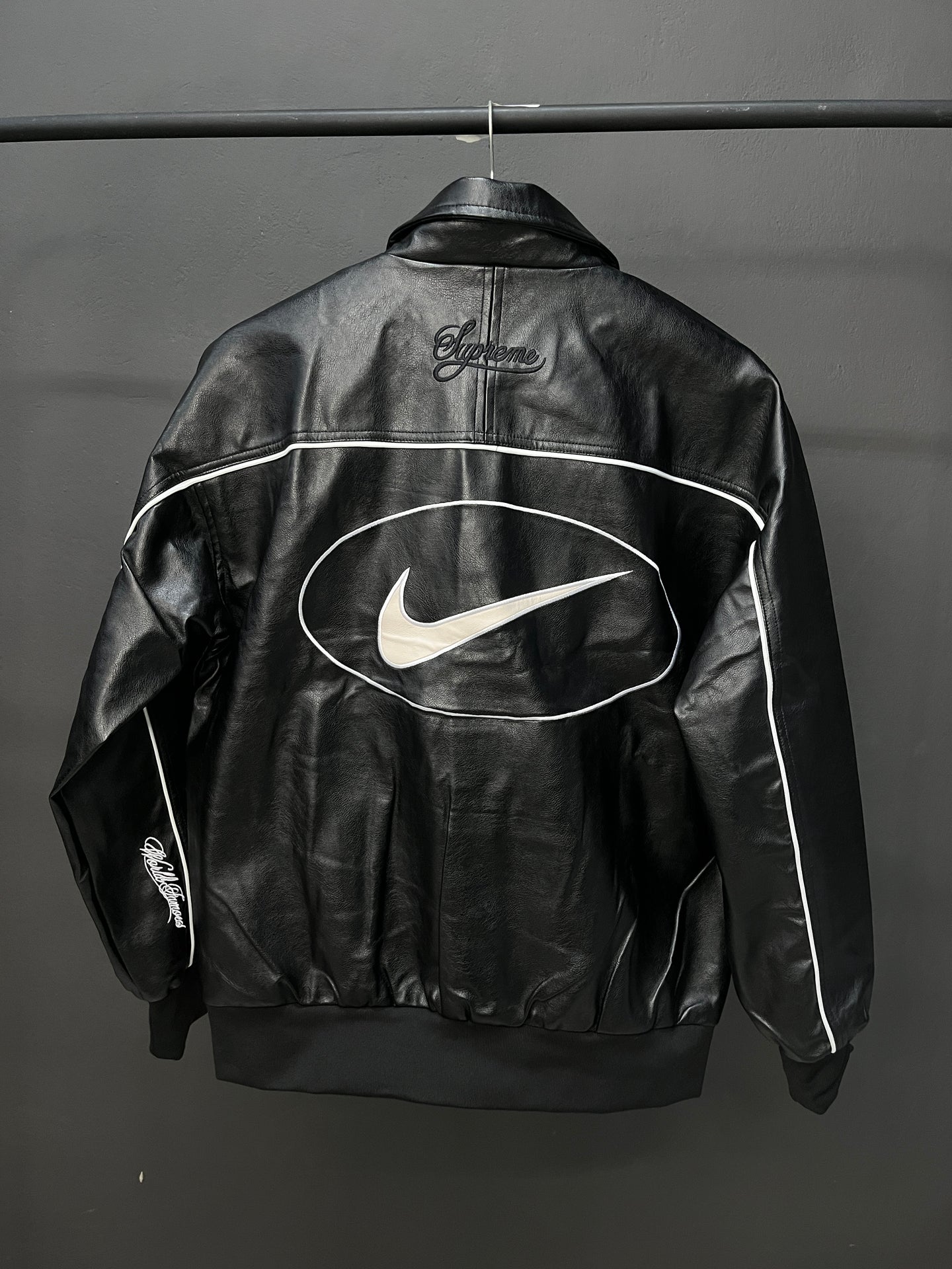 NIKE SUPREME Black Leather Jacket