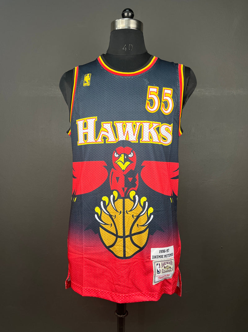 Mutombo 55 Dark Blue Atlanta Hawks NBA Jersey