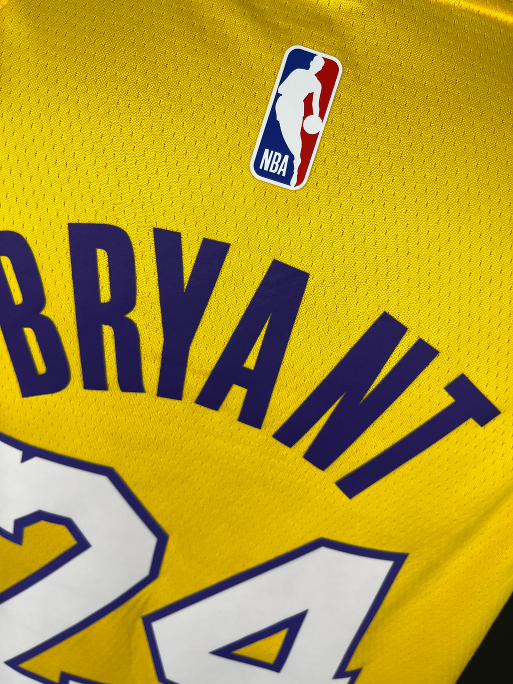 BRYANT 24 Yellow Los Angeles Lakers Heat Pressed Edition NBA Jersey