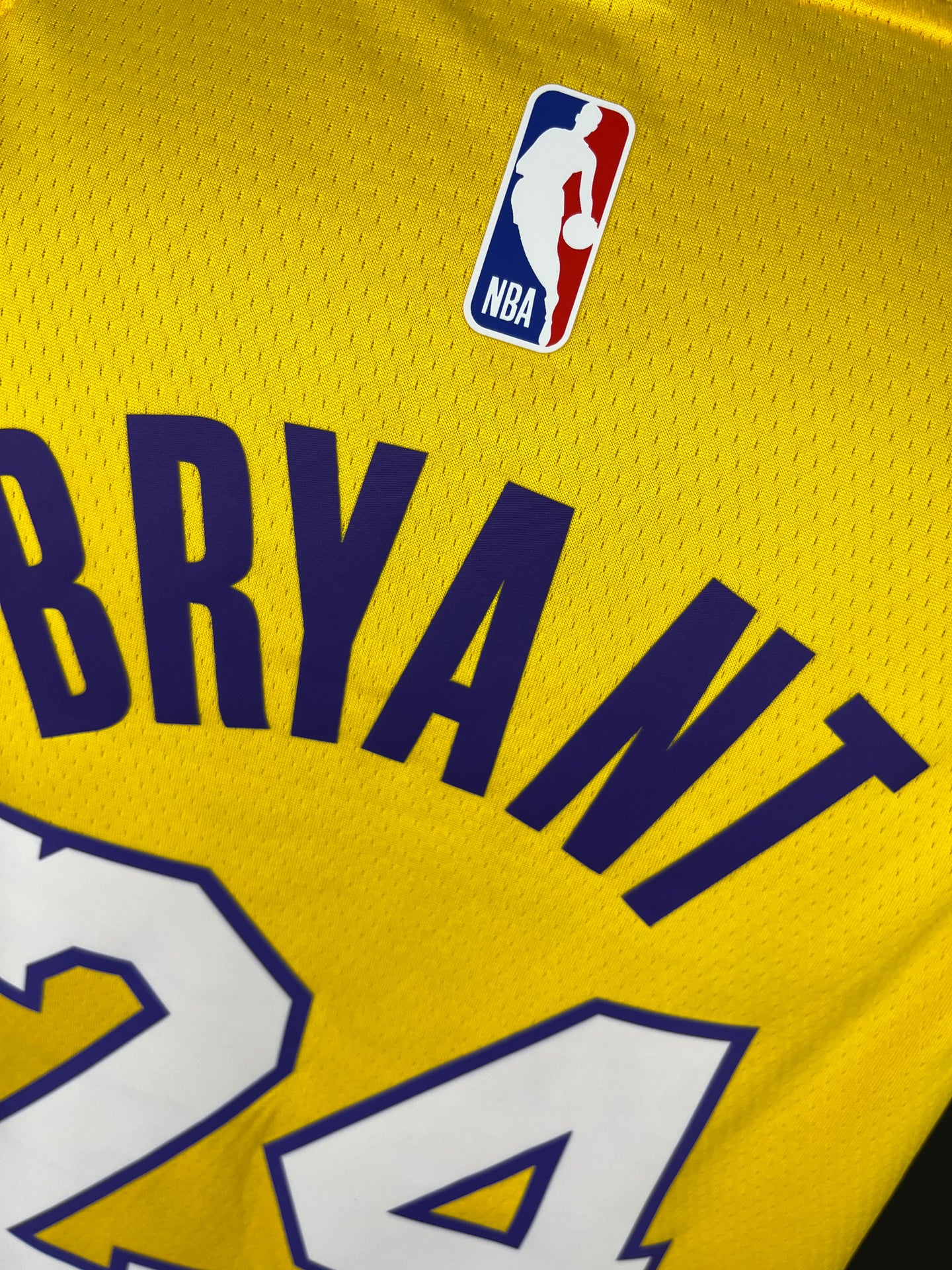 BRYANT 24 Yellow Los Angeles Lakers Heat Pressed Edition NBA Jersey