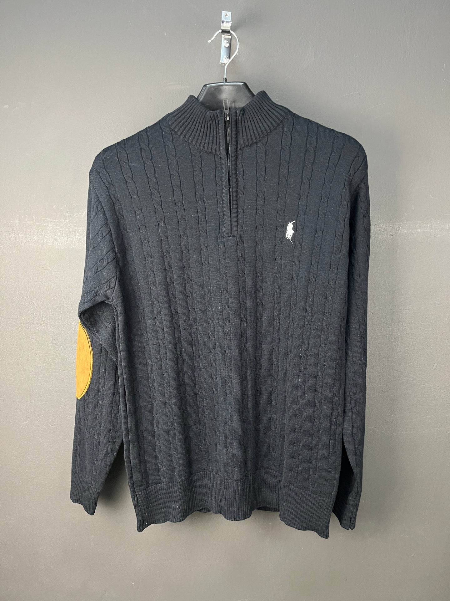 Ralph Lauren Quarter Zip Half Neck Soft Sweater Black