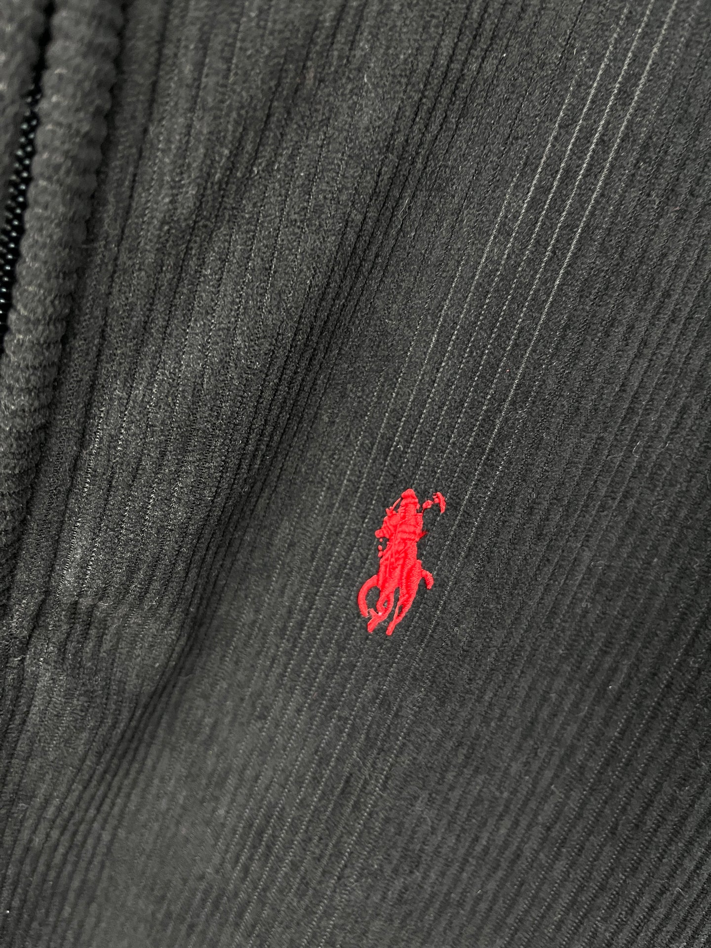 Ralph Lauren Quarter Zip Black Sweater with Red Logo