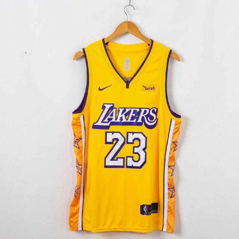 JAMES 23 Yellow Los Angeles Lakers NBA Jersey