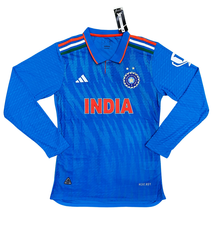 India Cricket Fullsleeve Jersey Tri Color Stripes World Cup 2023 Mizo Jersey Home 3937