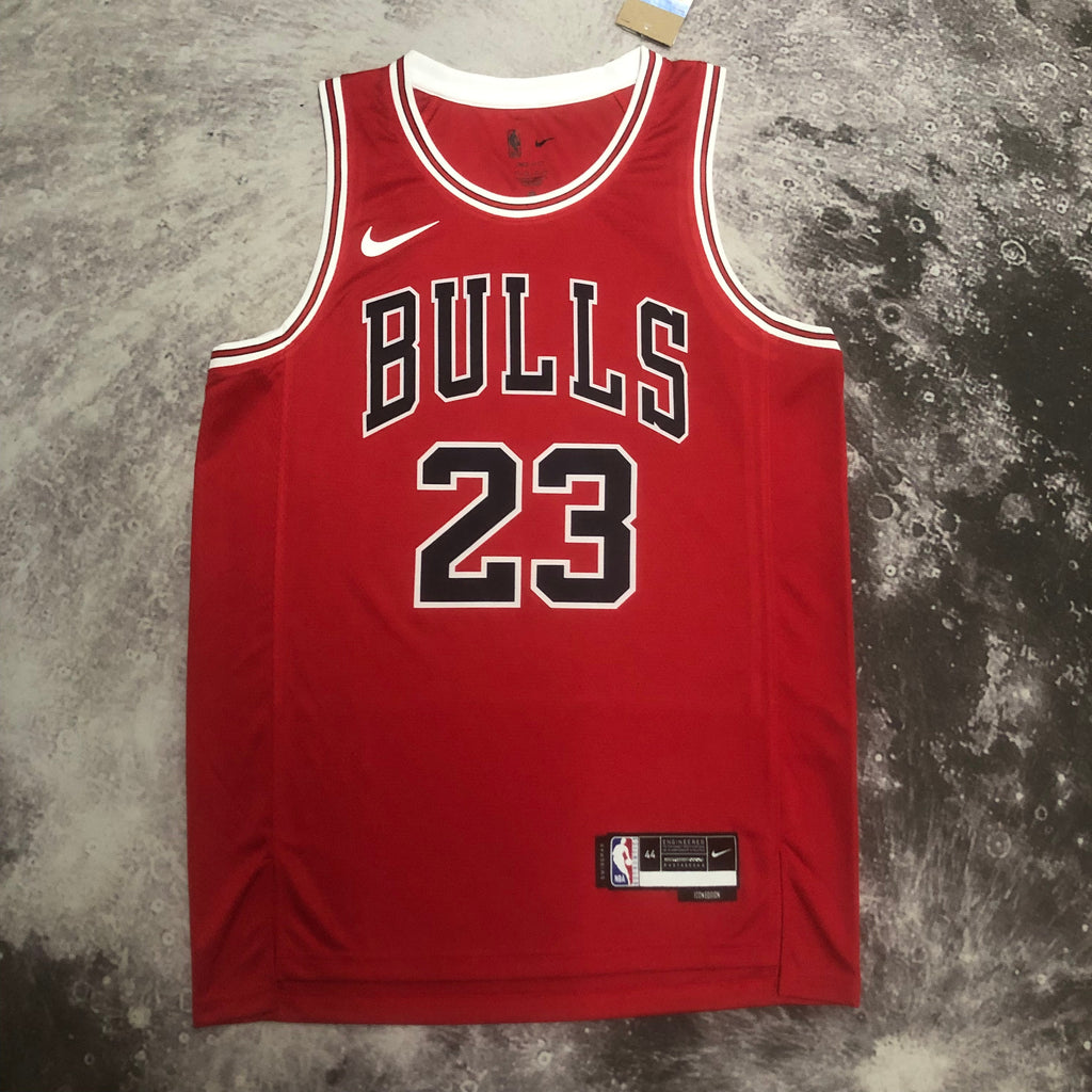 JORDAN 23 Red Chicago Bulls Heat Pressed Edition NBA Jersey