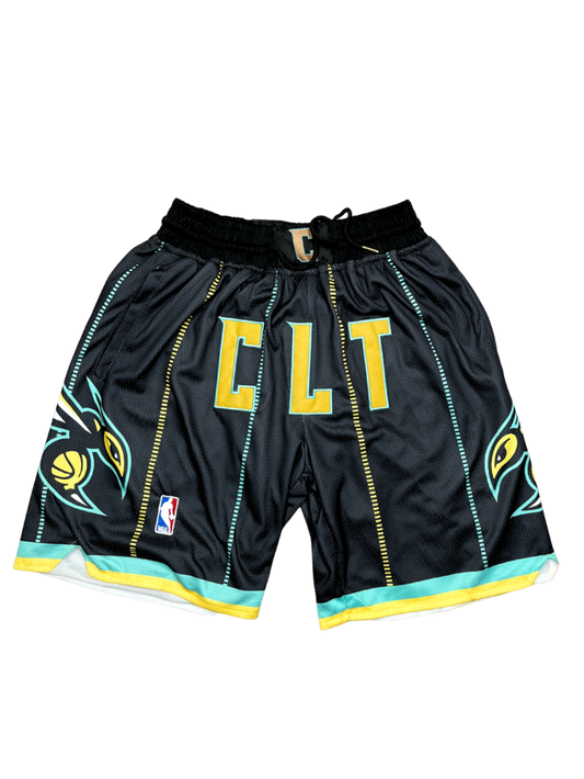 Charlotte Hornets  CLT Black Shorts Full Embroidery