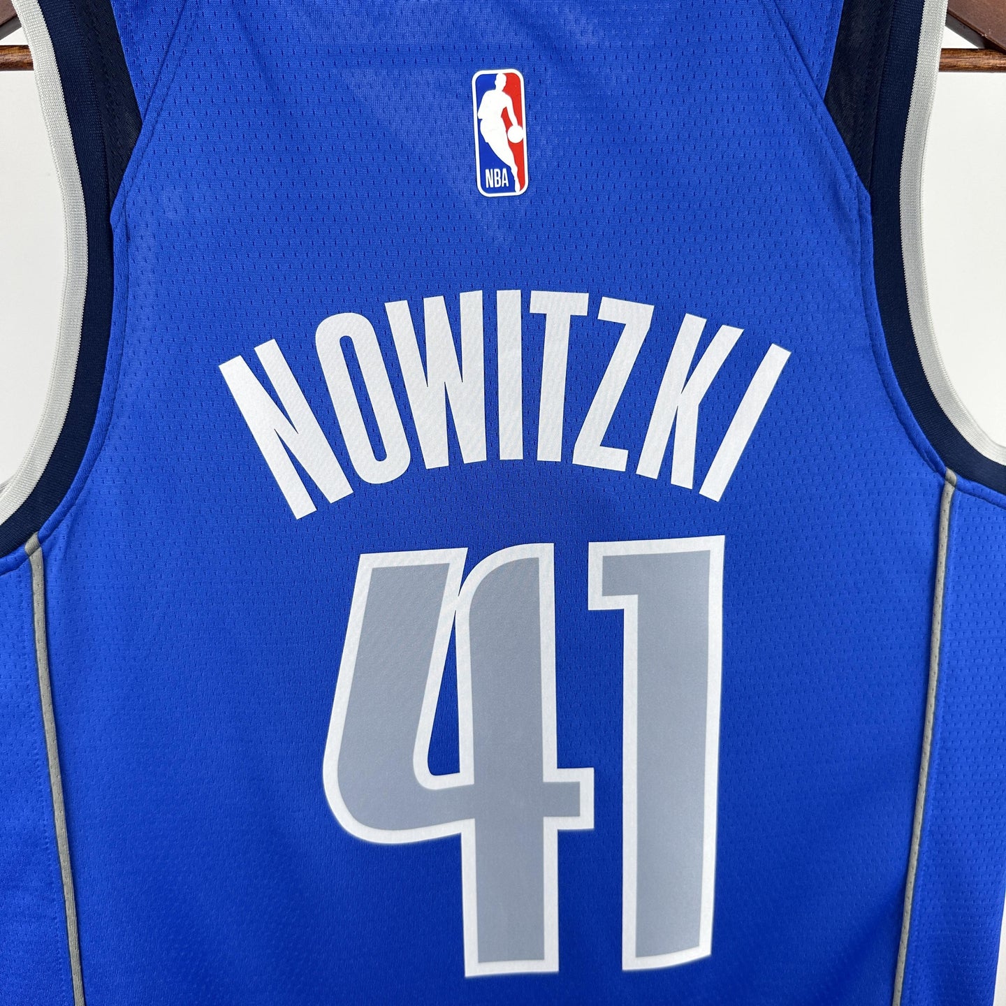 NOWITZKI 41 Blue Dallas Mavericks  Heat Pressed Edition NBA Jersey