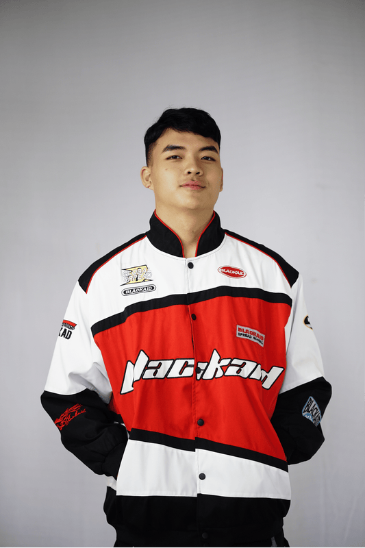 BLACKAID Red & White Varsity Jacket