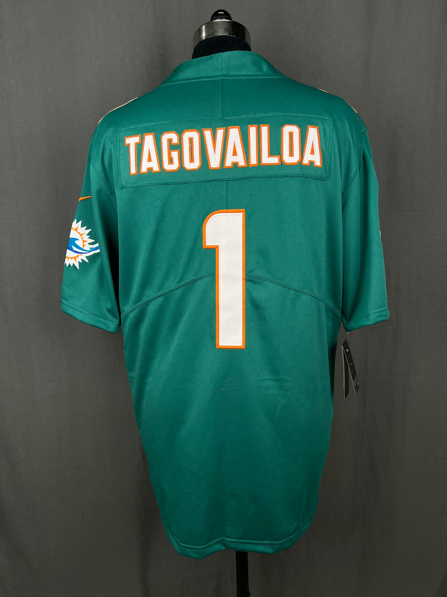 TAGOVAILOA 1 Aqua Dolphins NFL Jersey