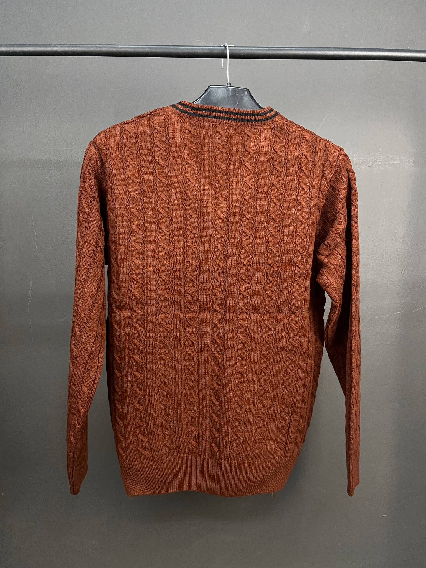 Lacoste V-Neck Patterned Burgundy Sweater