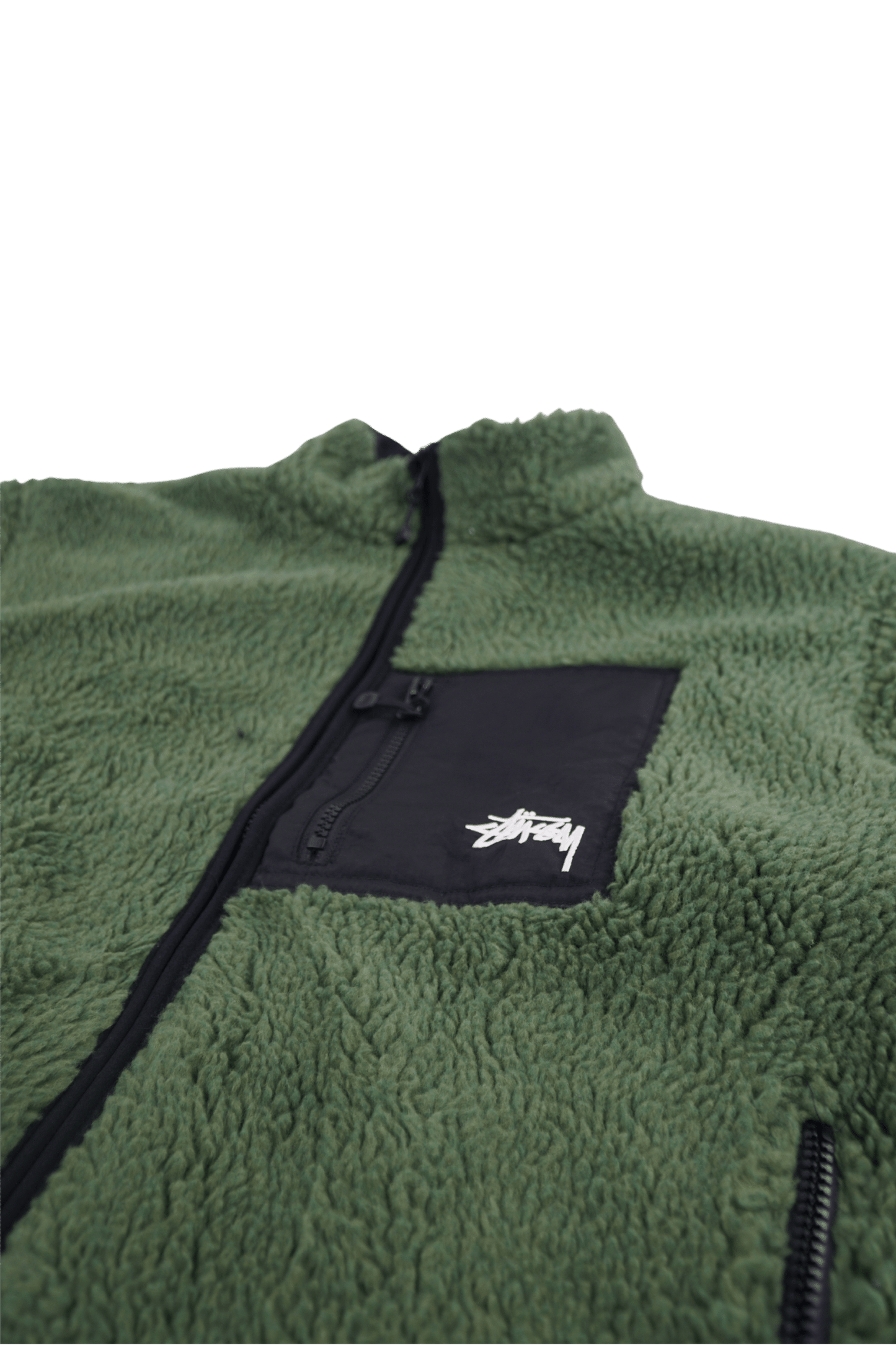 Stussy 8 Ball Sherpa Reversible Jacket Green & Black