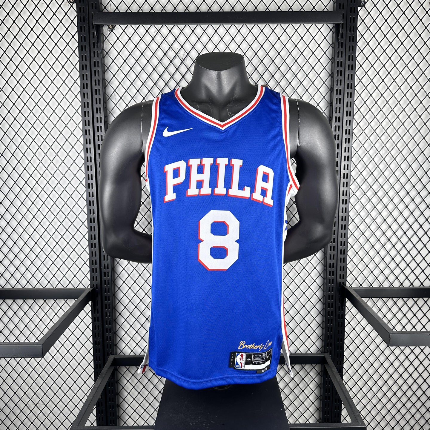 GEORGE 8 Blue Philadelphia 76ers Heat Pressed Edition NBA Jersey