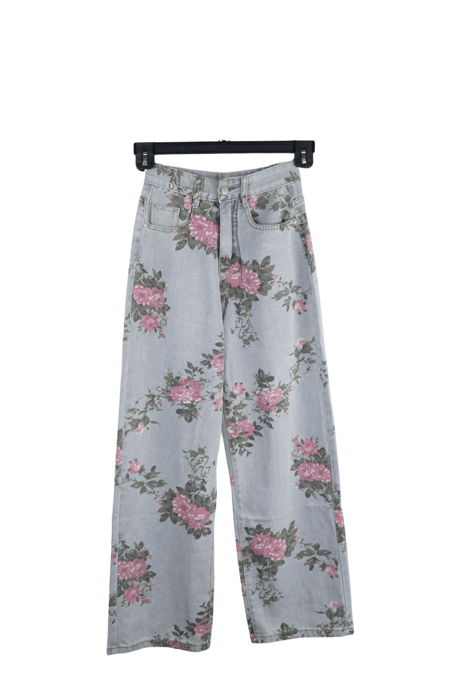 Flower Print Women's Baggy Jeans