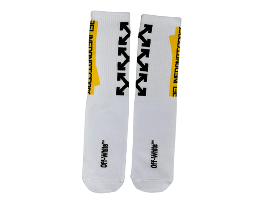 OFF-WHITE Fire Tape White Crew Socks