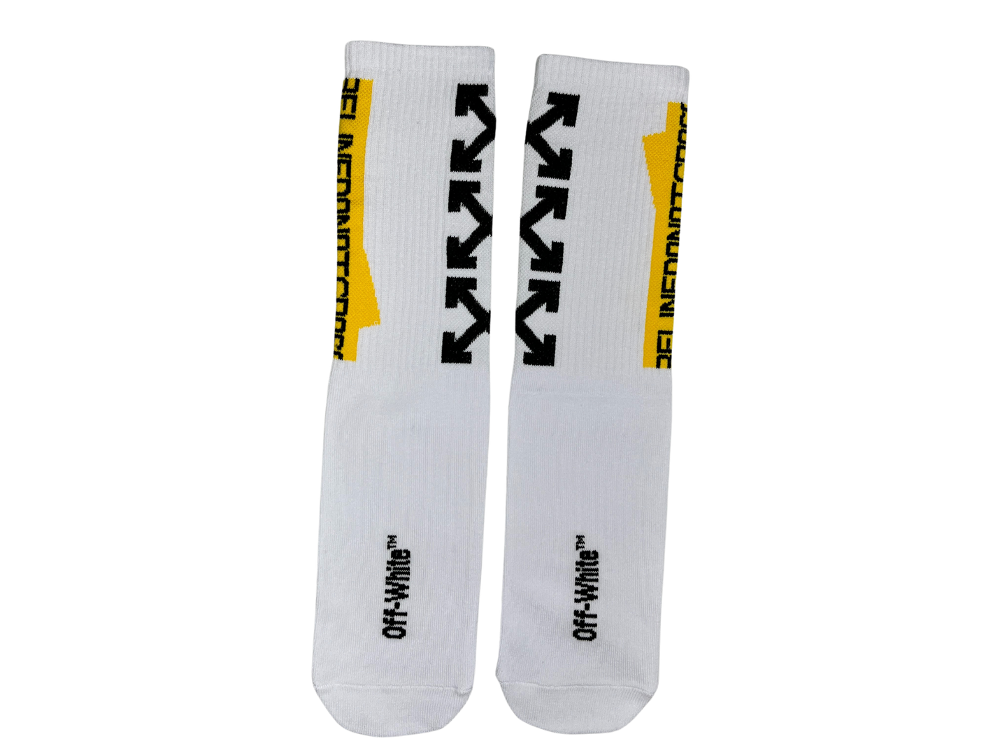 OFF-WHITE Fire Tape White Crew Socks