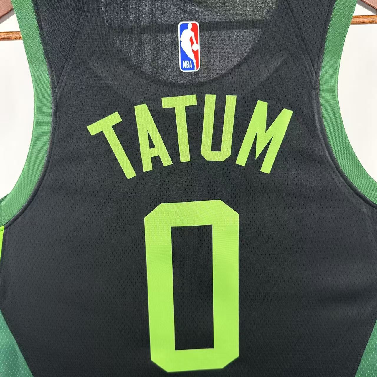TATUM 0 Black Boston Celtics Heat Pressed Edition NBA Jersey