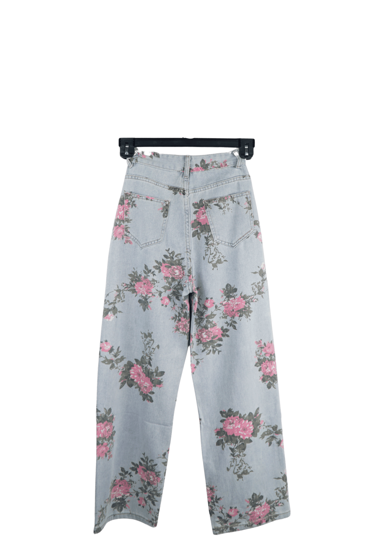 Flower Print Women's Baggy Jeans
