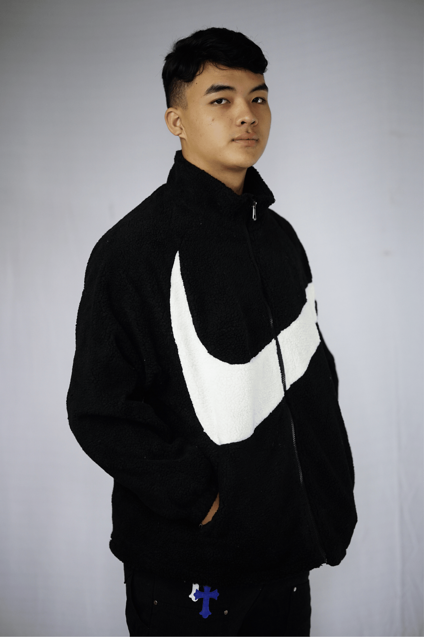 Nike Fleece Black Fur Jacket