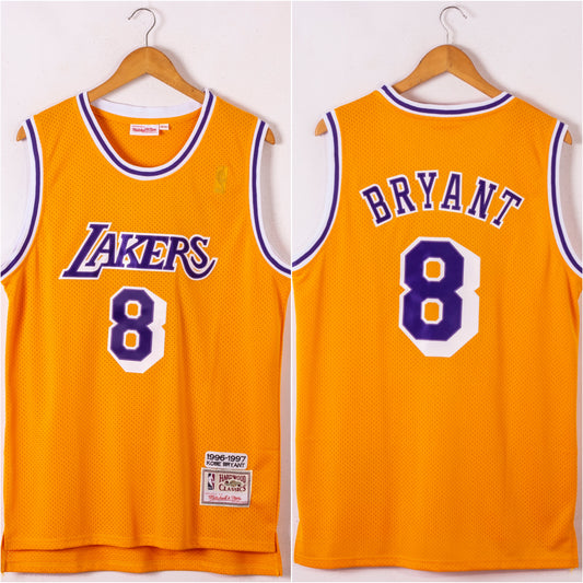BRYANT 8 Orange Lakers NBA Jersey