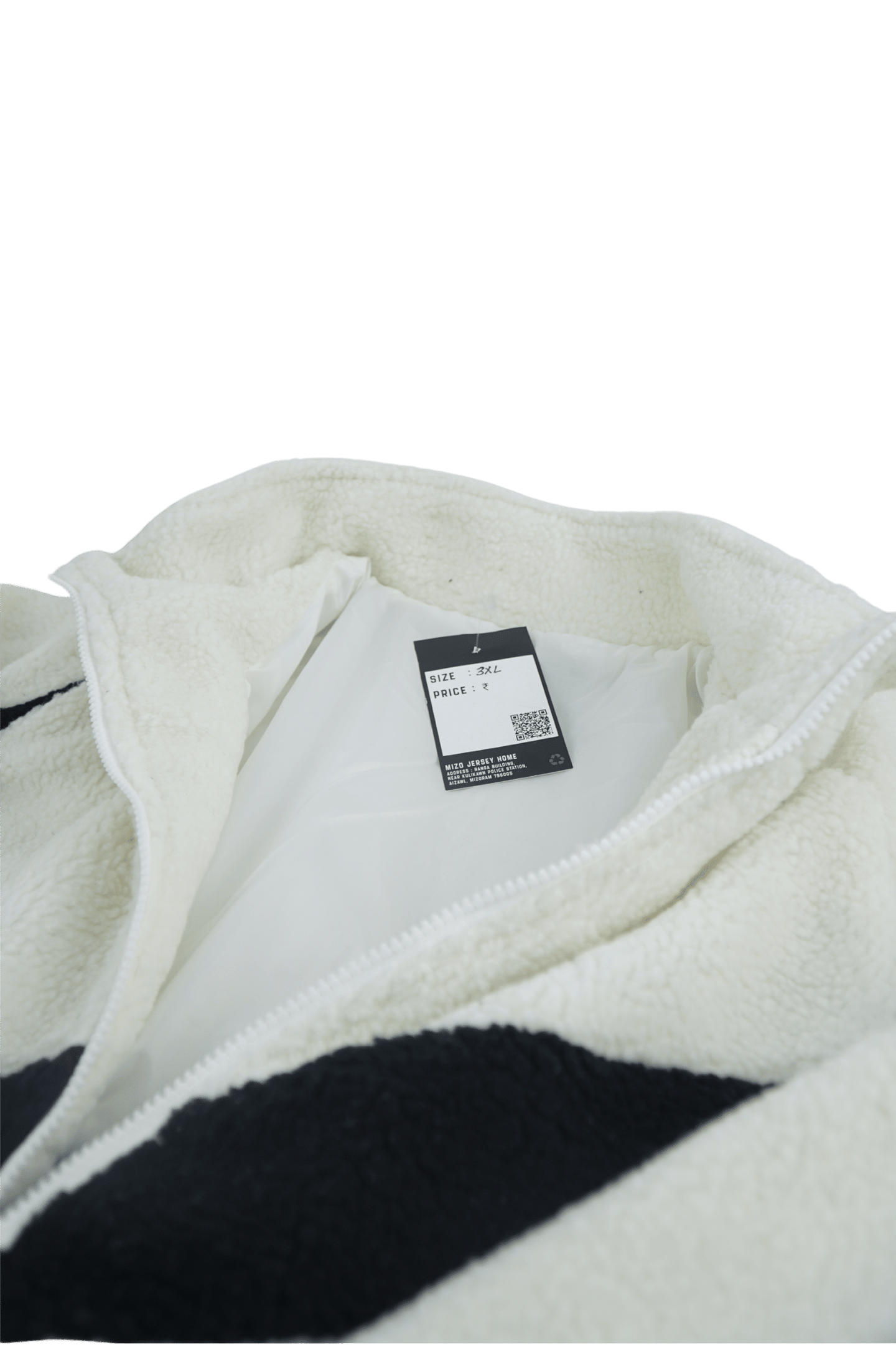 Nike Logo Fleece White Fur Jacket