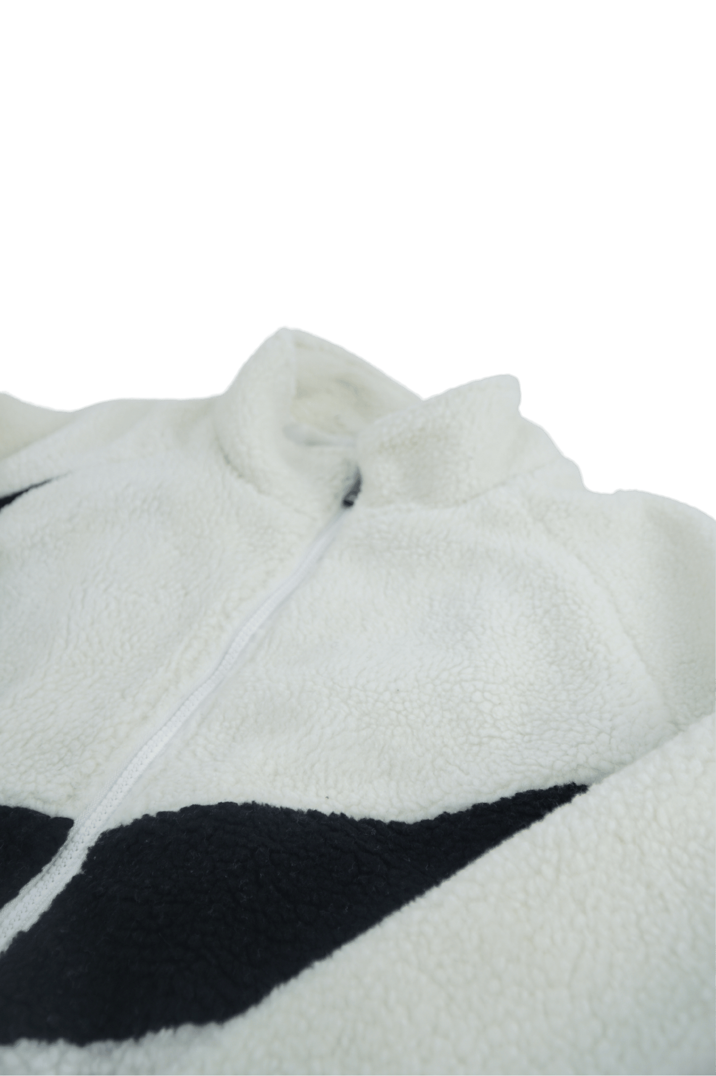 Nike Logo Fleece White Fur Jacket