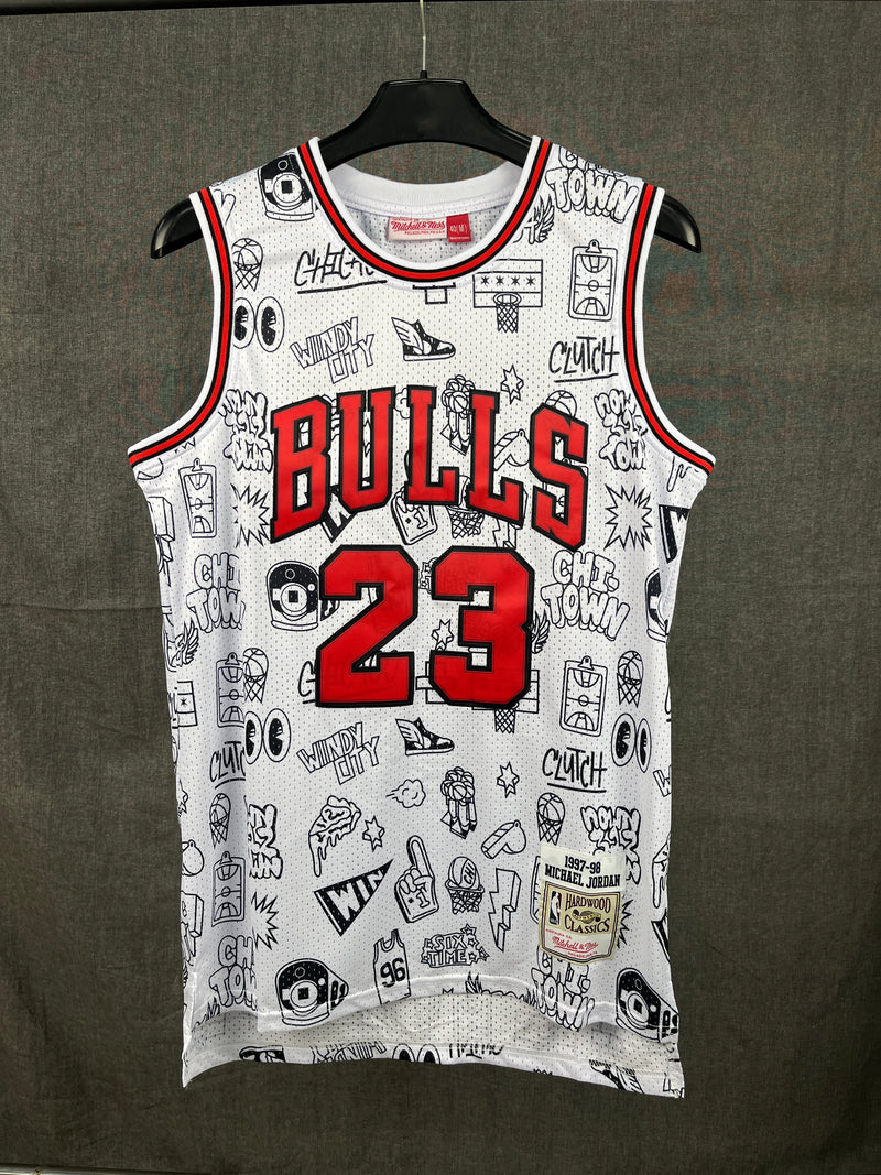 Jordan 23 Chicago Bulls White NBA Jersey