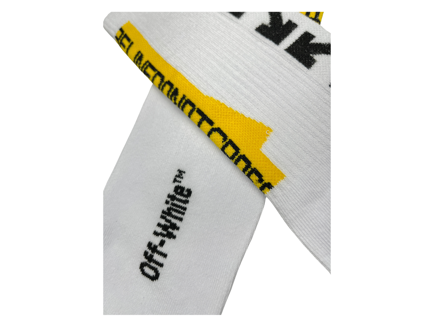 OFF-WHITE Fire Tape White Crew Socks