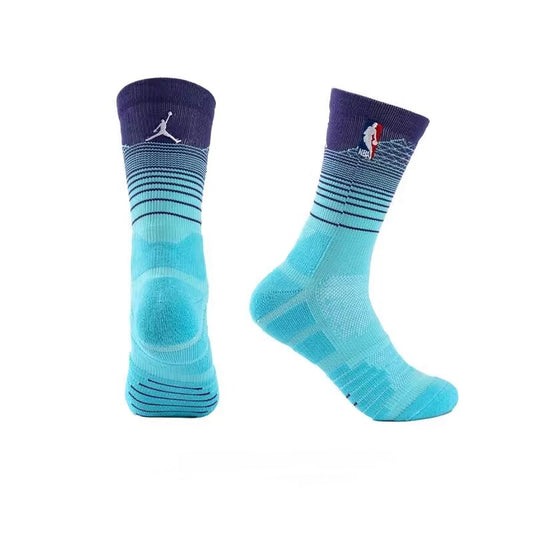 JORDAN NBA Blue & Purple Crew Basketball Socks