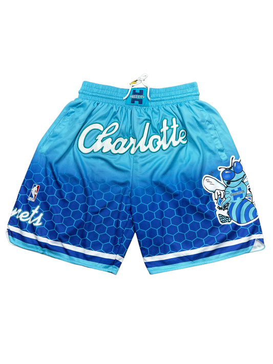 Charlotte Hornets Blue Shorts Full Embroidery