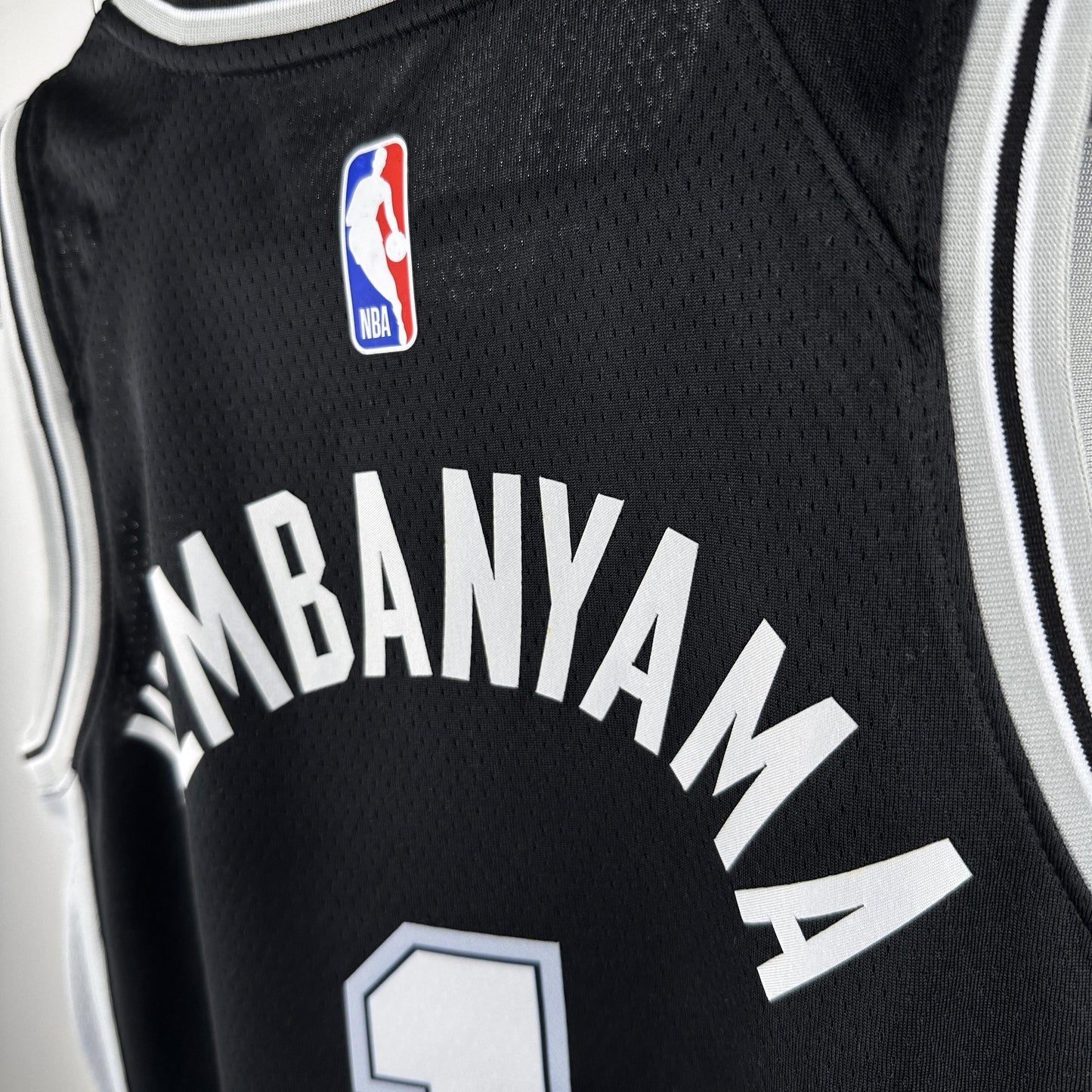 Wembanyama 1 Black Spurs Heat Pressed Edition