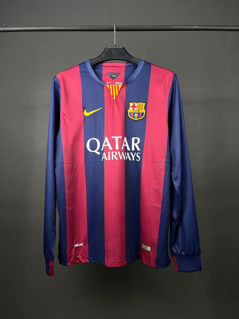 BARCELONA HOME 2014-2015 RETRO JERSEY LONG SLEEVES