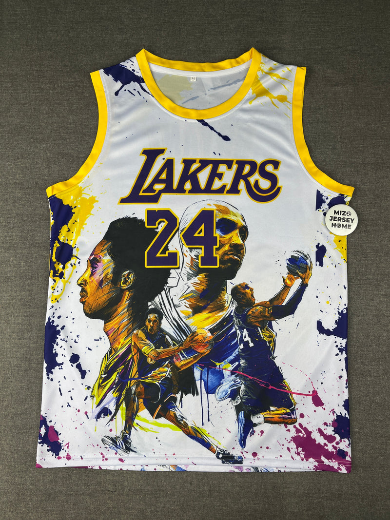 KOBE BRYANT 24 White NBA Jersey Sublimation