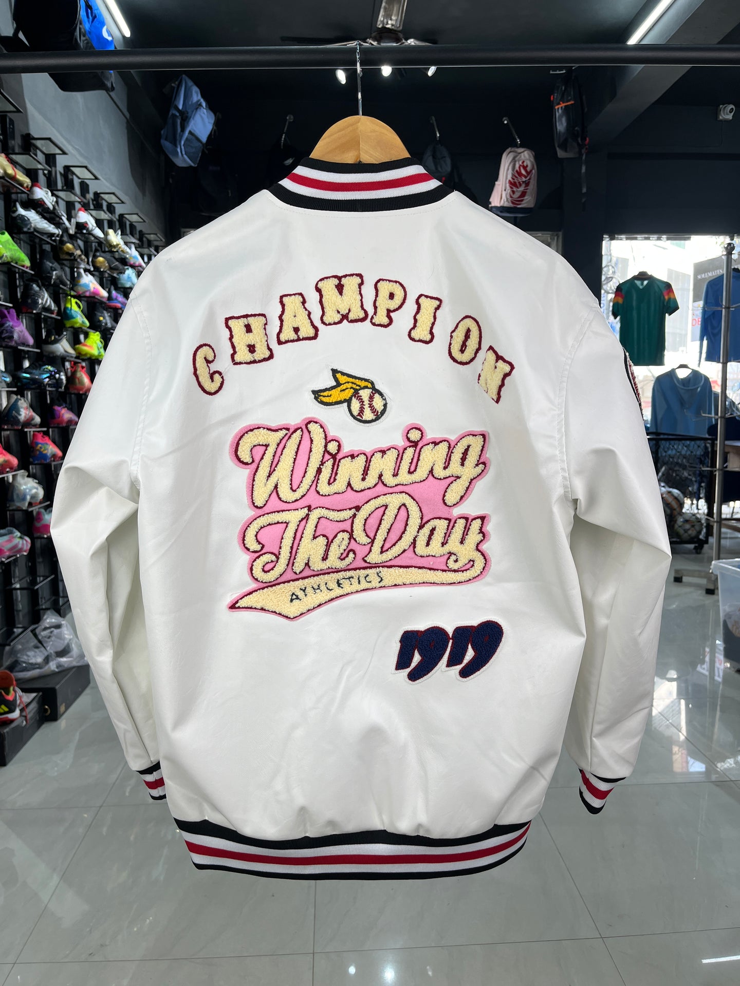 White Varsity Leather Jacket