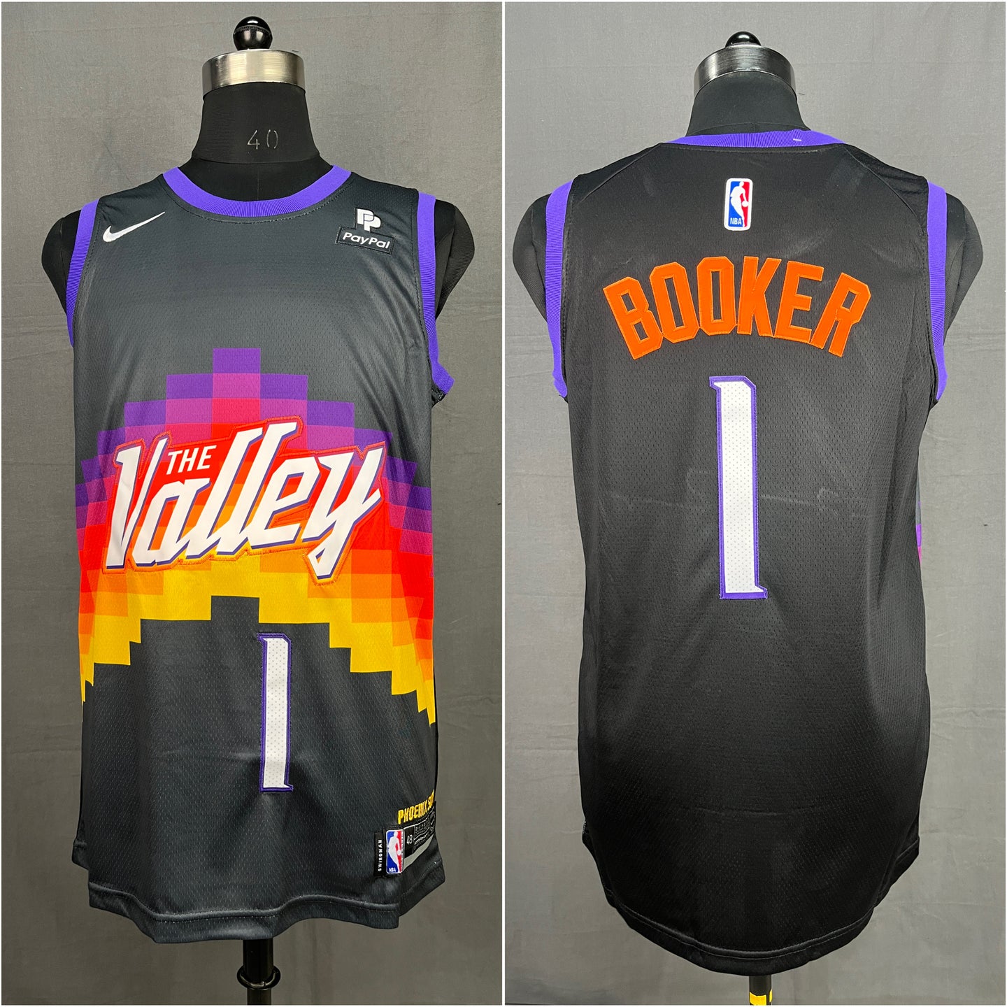 Booker 1 The Valley Black NBA Jersey