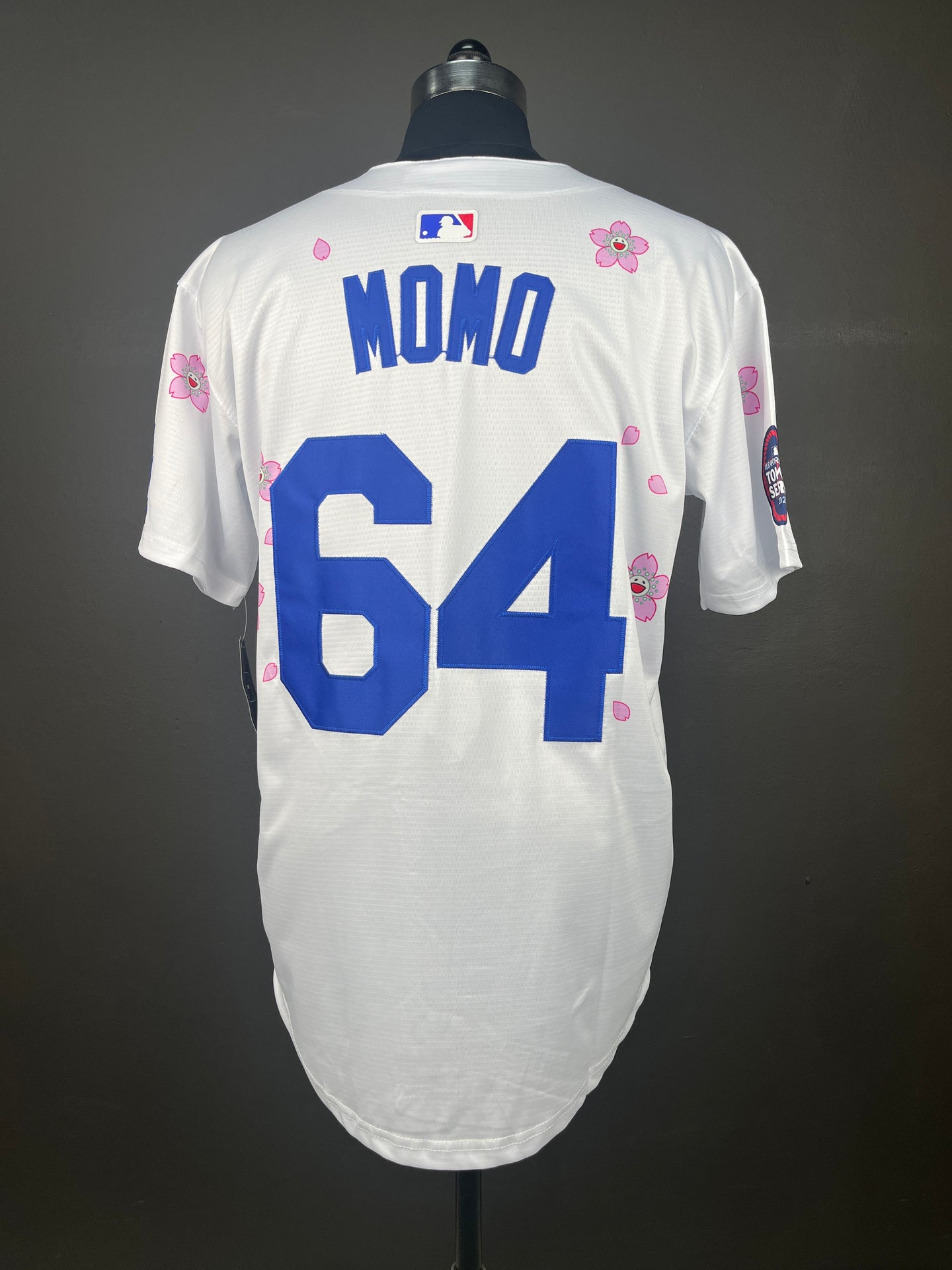 MOMO 64 Dodgers White TWICE Edition Cherry Blossom MLB Jersey