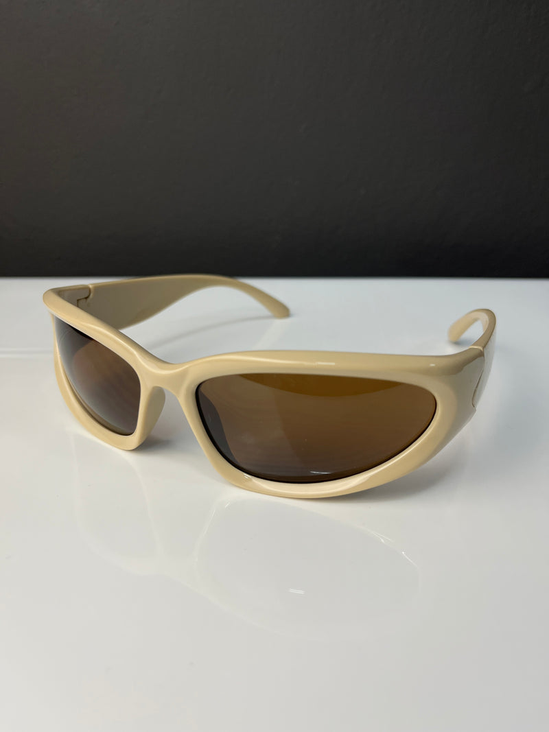 Wraparound y2k Off White Sunglasses