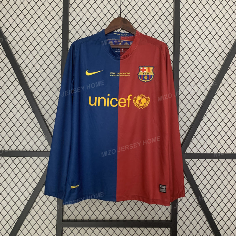 BARCELONA Retro Long Sleeves 2008-2009 Home Jersey