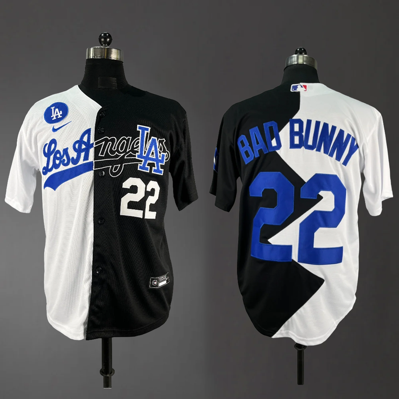BAD BUNNY 22 Black & Blue LA Dodgers MLB Jersey