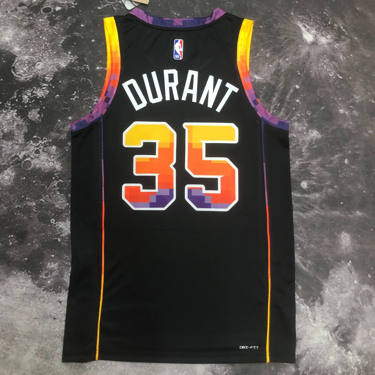 DURANT 35 Black Phoenix Suns  Heat Pressed Edition NBA Jersey