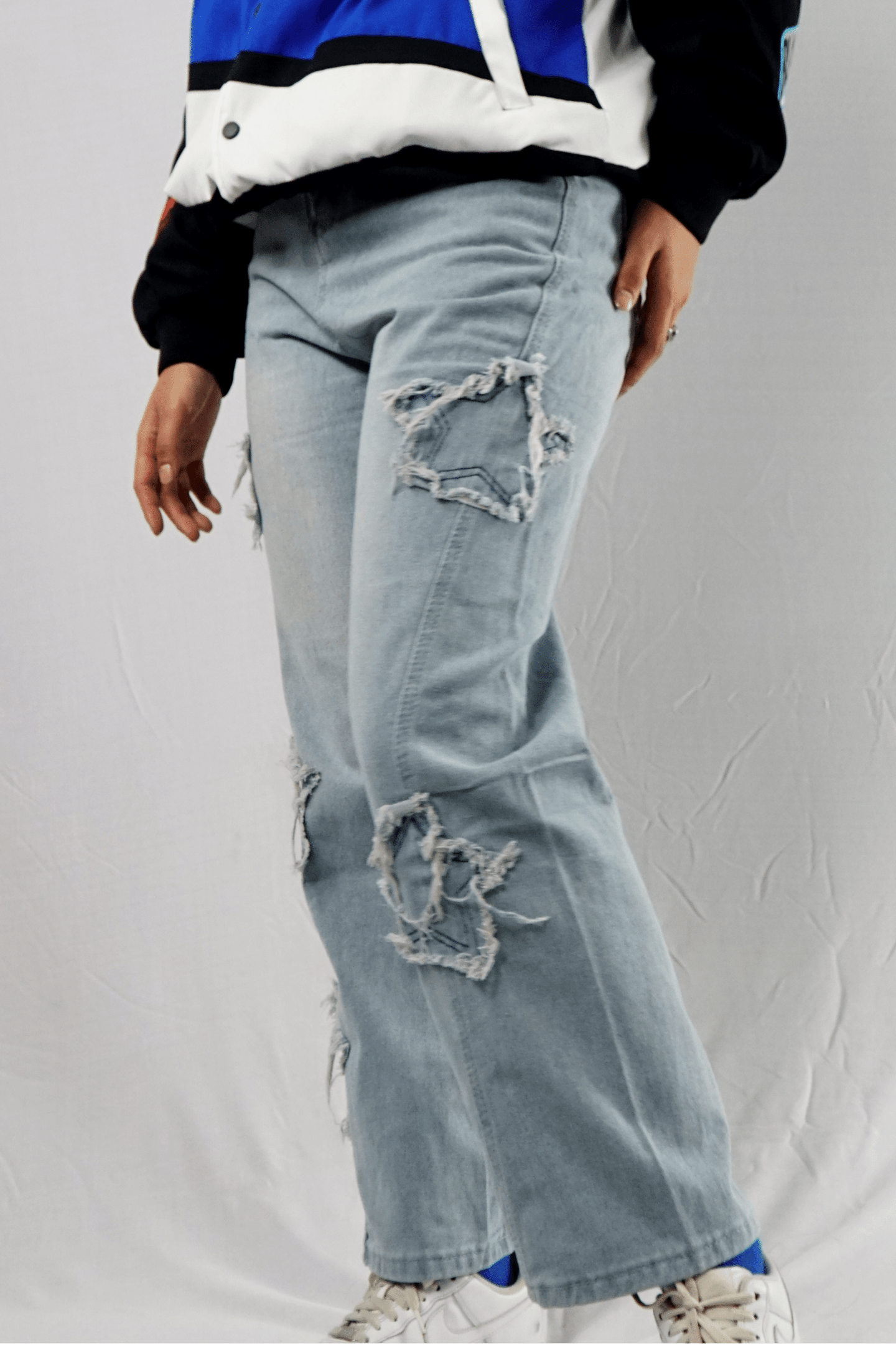 Star Patch Embroidery Women's Baggy Jeans
