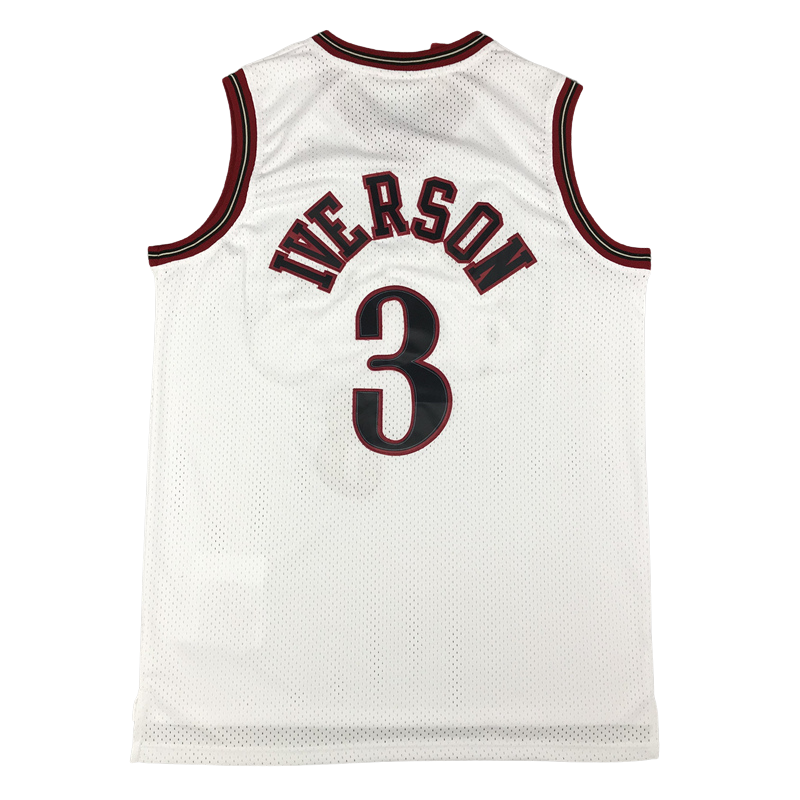 IVERSON 3 White Philadelphia 76ers NBA Jersey